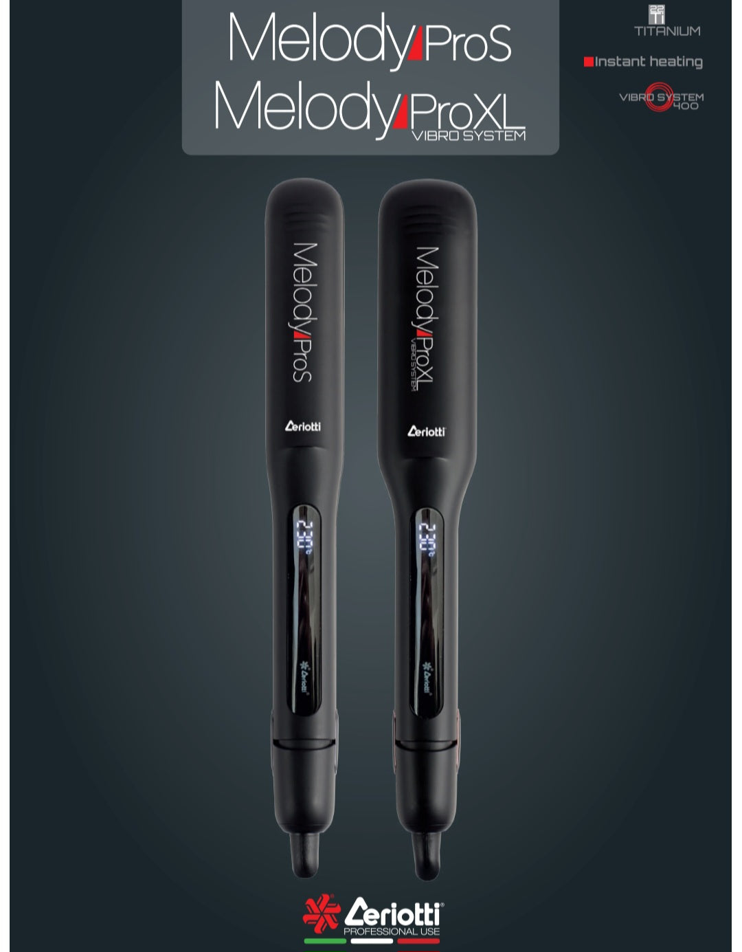 Ceriotti Glätteisen mit Vibration, erhältlich in 2 verschiedenen Modelle, Breite mit Vibration, Schmal ohne Vibration !!